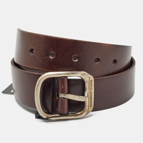 Dolce & Gabbana Dark Brown Leather Buckle Belt 80CM - Dolce & Gabbana - Modalova