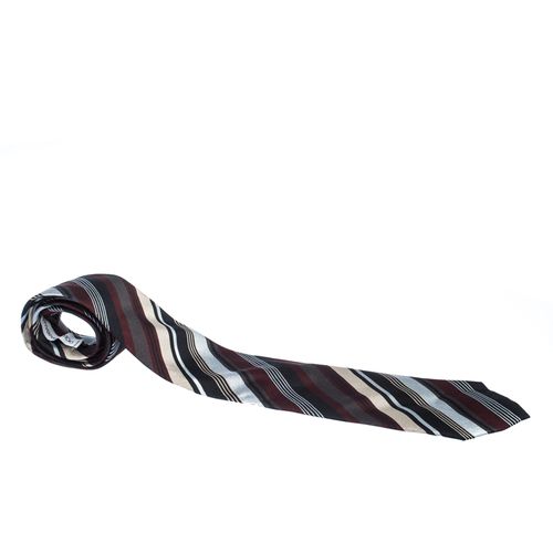 Dolce & Gabbana Multicolor Diagonal Striped Pattern Silk Jacquard Traditional Tie - Dolce & Gabbana - Modalova