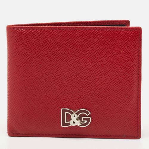 Dolce & Gabbana Red Leather Logo Plaque Bifold Wallet - Dolce & Gabbana - Modalova