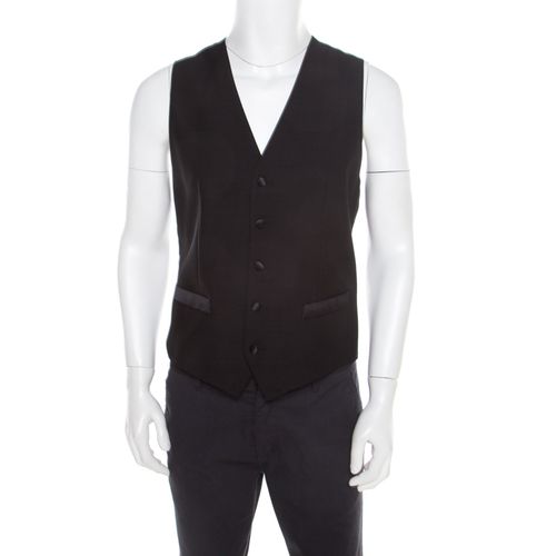 Dolce & Gabbana Black Wool and Silk Tailored Waistcoat M - Dolce & Gabbana - Modalova