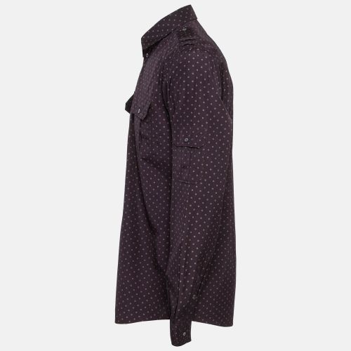 Gold Dark Dotted Cotton Buttoned Up Shirt XXS - Dolce & Gabbana - Modalova