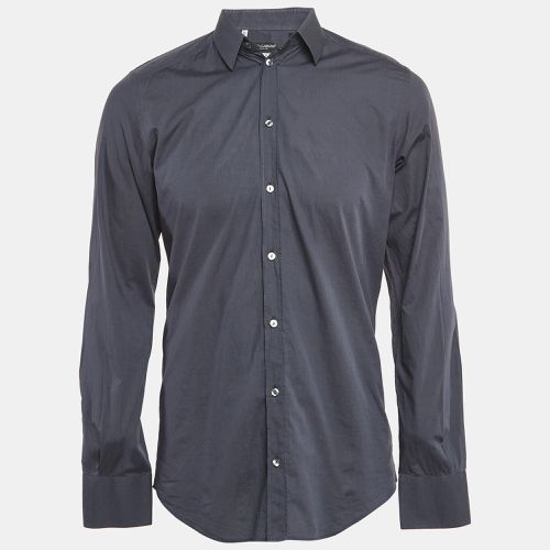 Dolce & Gabbana Blue Cotton Button Front Shirt M - Dolce & Gabbana - Modalova