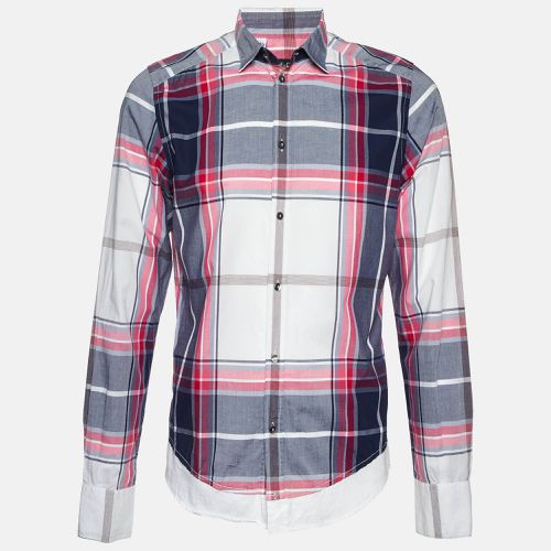 Dolce & Gabbana White/Pink Plaid Checked Cotton Gold Fit Shirt M - Dolce & Gabbana - Modalova