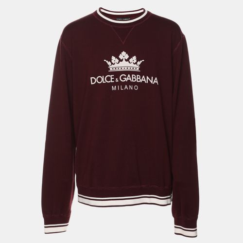 Cotton Knit Logo Crew Neck Sweatshirt XXXL - Dolce & Gabbana - Modalova