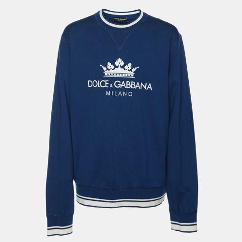 Cotton Knit Logo Crew Neck Sweatshirt XXXL - Dolce & Gabbana - Modalova