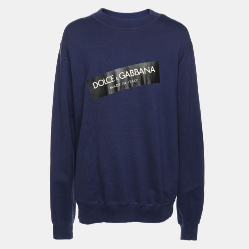 Cotton Knit Logo Print Sweatshirt XXXL - Dolce & Gabbana - Modalova