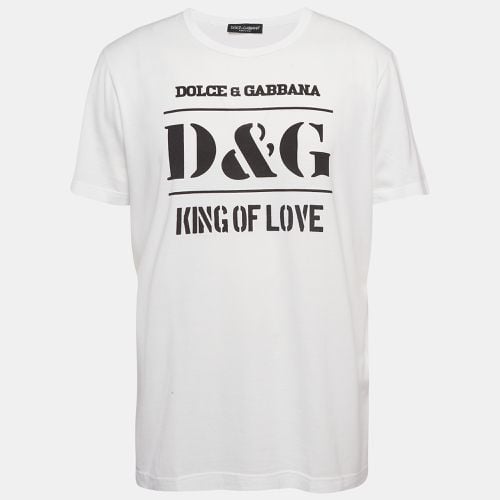 Dolce & Gabbana White Printed Cotton Jersey Crew Neck T-Shirt XL - Dolce & Gabbana - Modalova