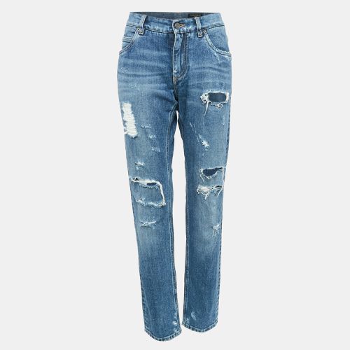 Dolce & Gabbana Blue Ripped Denim Slim Fit Jeans M Waist 32" - Dolce & Gabbana - Modalova