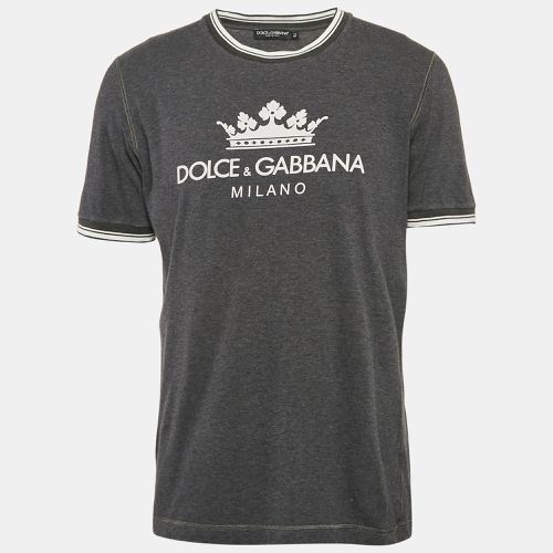 Dolce & Gabbana Grey Logo Print Jersey T-Shirt XL - Dolce & Gabbana - Modalova