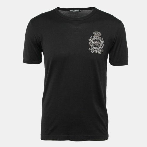 Dolce & Gabbana Black Heraldic Bee Patch Jersey T-Shirt XS - Dolce & Gabbana - Modalova