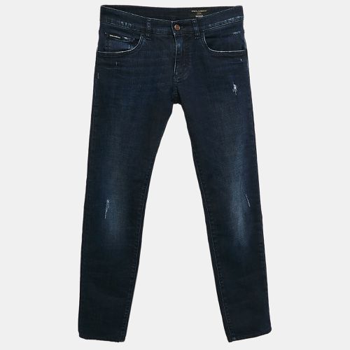 Dolce & Gabbana Navy Blue Washed Denim Skinny Jeans XS Waist 28" - Dolce & Gabbana - Modalova