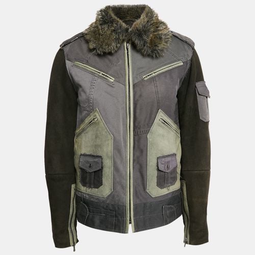 Dolce & Gabbana Green Cotton Blend and Fur Zip Detail Flight Jacket L - Dolce & Gabbana - Modalova