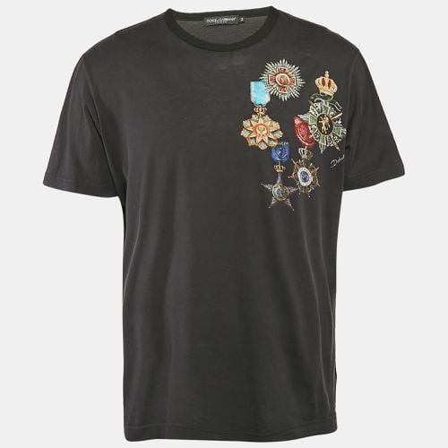 Dolce & Gabbana Black Printed Cotton Round Neck T-Shirt XXXL - Dolce & Gabbana - Modalova