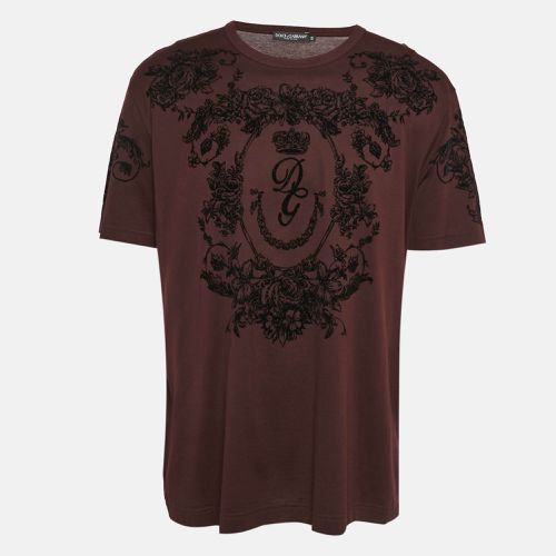 Flock Print Cotton T-Shirt 4XL - Dolce & Gabbana - Modalova