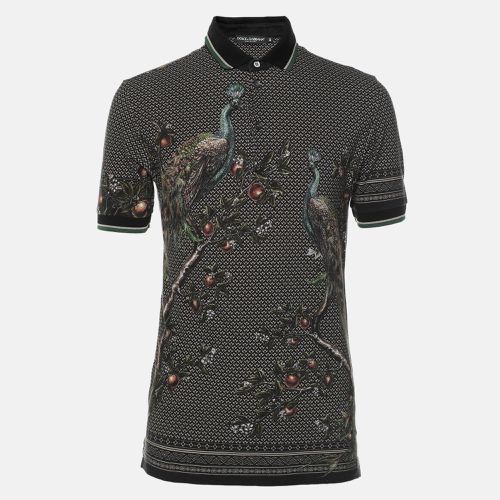 Dolce & Gabbana Multicolor Peacock Print Cotton Polo Shirt XS - Dolce & Gabbana - Modalova