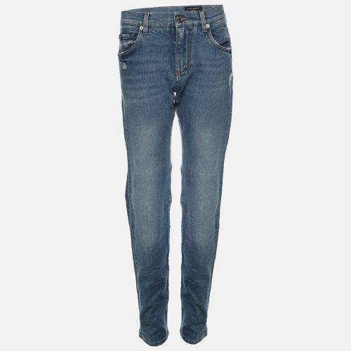 Dolce and Gabbana Faded Blue Denim "New Vintage Denim" Skinny Ripped Jeans XS - Dolce & Gabbana - Modalova