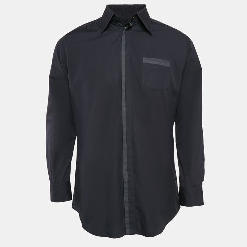 Dolce & Gabbana Gold Navy Blue Cotton Long Sleeve Shirt L - Dolce & Gabbana - Modalova