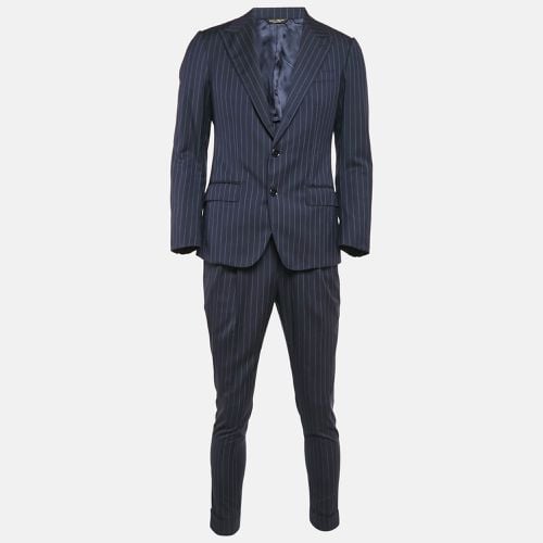 Dolce & Gabbana Navy Blue Stripe Wool Sartoria Tailored Pants Suit XXS - Dolce & Gabbana - Modalova