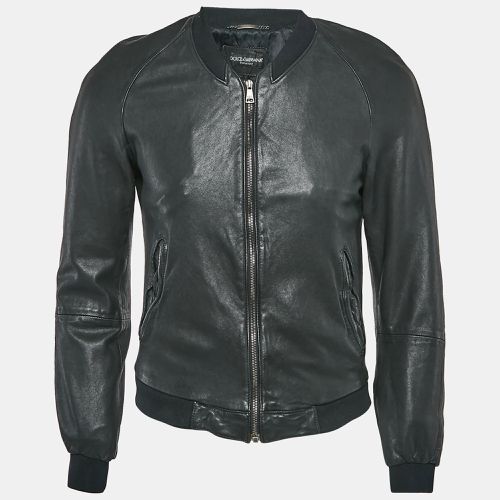 Dolce & Gabbana Black Leather Zip-Up Jacket M - Dolce & Gabbana - Modalova