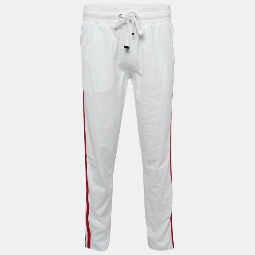 Dolce & Gabbana White Logo Plaque Jersey Side Strip Detail Pants L - Dolce & Gabbana - Modalova