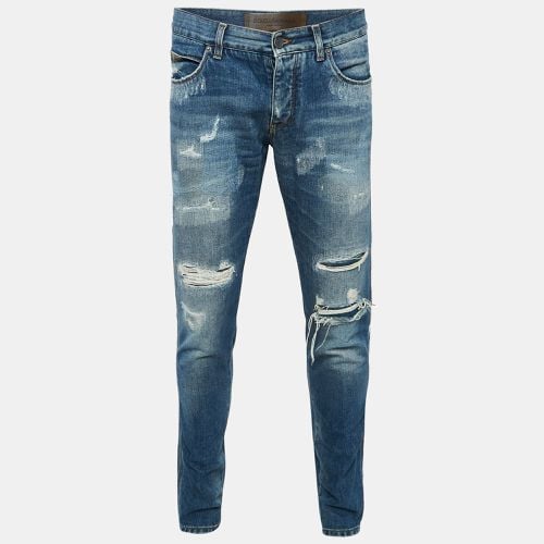 Dolce & Gabbana Navy Blue Angel Applique Denim Ripped Jeans M Waist 34" - Dolce & Gabbana - Modalova