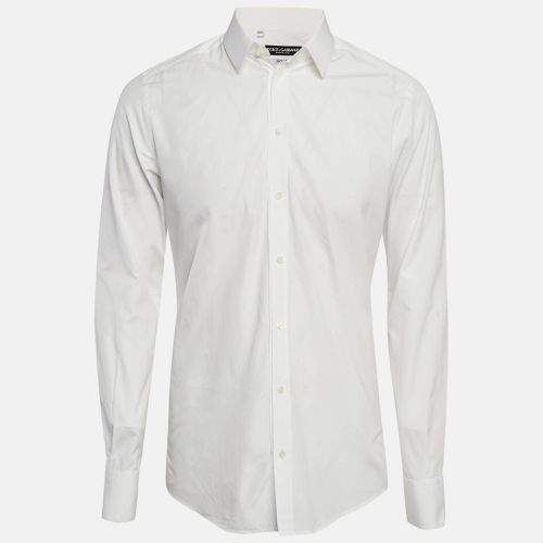 Dolce & Gabbana White Cotton Button Front Shirt L - Dolce & Gabbana - Modalova