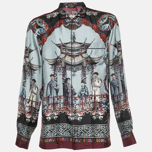 Dolce & Gabbana Grey Chinese Temple Print Silk Vanity Shirt L - Dolce & Gabbana - Modalova