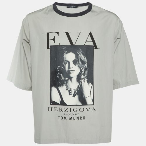 Dolce & Gabbana x Tom Munro Grey Eva Herzigova Print Cotton Oversized T-Shirt XS - Dolce & Gabbana - Modalova