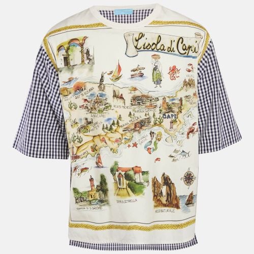 Dolce & Gabbana Capri Multicolor Printed Cotton and Gingham T-Shirt M - Dolce & Gabbana - Modalova