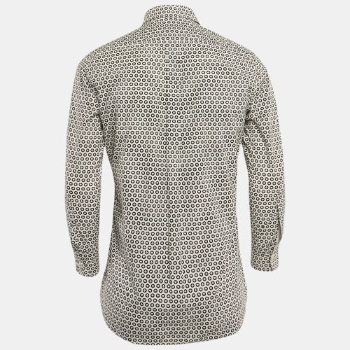 White Printed Cotton Long Sleeve Shirt M - Dolce & Gabbana - Modalova