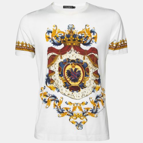 Dolce & Gabbana White Crown Print Jersey Crewneck T-Shirt L - Dolce & Gabbana - Modalova