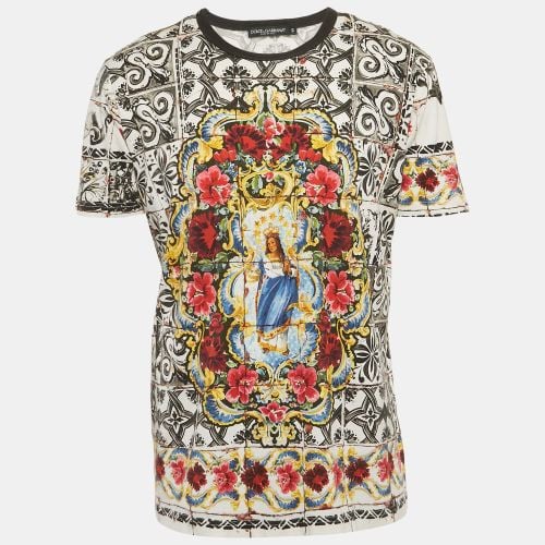 Dolce & Gabbana Black/White Printed Jersey Crewneck T-Shirt XXL - Dolce & Gabbana - Modalova