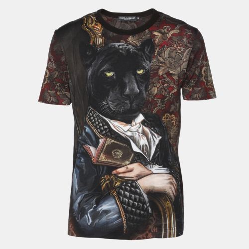 Dolce & Gabbana Multicolor Royal Panther Print Cotton T-Shirt M - Dolce & Gabbana - Modalova