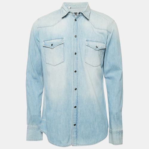 Dolce & Gabbana Blue Faded Denim Sicilia Shirt XL - Dolce & Gabbana - Modalova