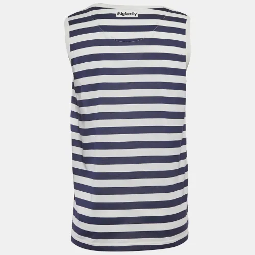 White Striped Jersey Sleeveless T-Shirt XS - Dolce & Gabbana - Modalova