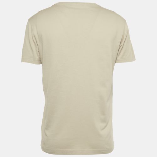 Beige Logo Embroidered Jersey T-Shirt M - Dolce & Gabbana - Modalova