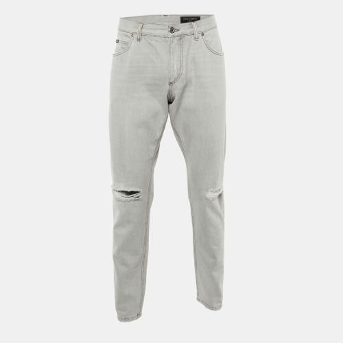 Dolce & Gabbana Light Grey Denim Regular Fit Jeans L Waist 36" - Dolce & Gabbana - Modalova