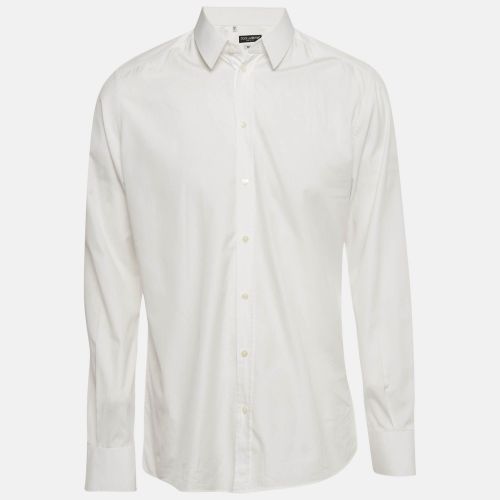 Dolce & Gabbana Gold White Cotton Long Sleeve Shirt XL - Dolce & Gabbana - Modalova