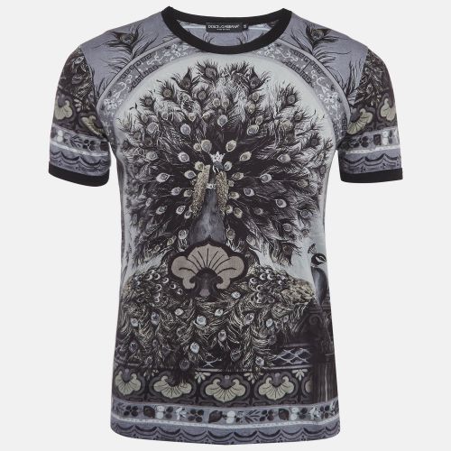 Peacock Print Jersey T-Shirt M - Dolce & Gabbana - Modalova