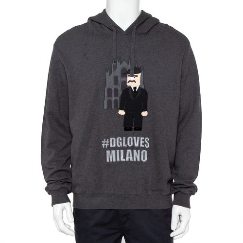 Dolce & Gabbana Grey Patchwork Detail Hooded Sweatshirt XXL - Dolce & Gabbana - Modalova