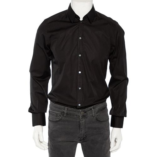 Dolce & Gabbana Black Cotton Front Button Shirt M - Dolce & Gabbana - Modalova