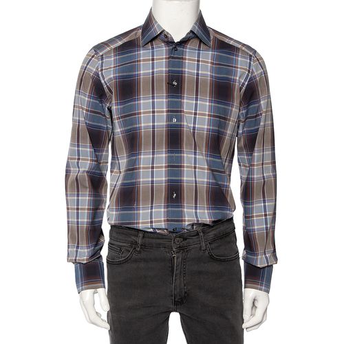 Dolce & Gabbana Blue Plaid Checked Cotton Gold Label Shirt M - Dolce & Gabbana - Modalova