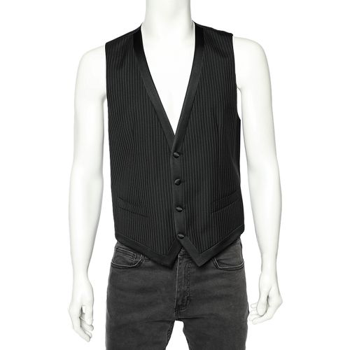 Striped Wool Button Front Vest M - Dolce & Gabbana - Modalova