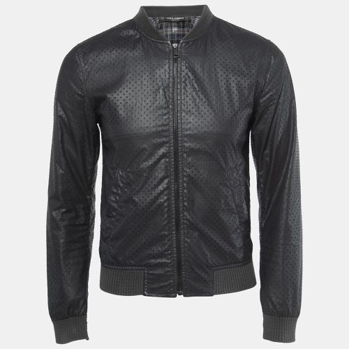 Dolce & Gabbana Black Perforated Cotton Rib Knit Detail Jacket XS - Dolce & Gabbana - Modalova