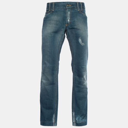 Dolce & Gabbana Blue Distressed Denim Classic 14 Fit Jeans L/Waist 38" - Dolce & Gabbana - Modalova