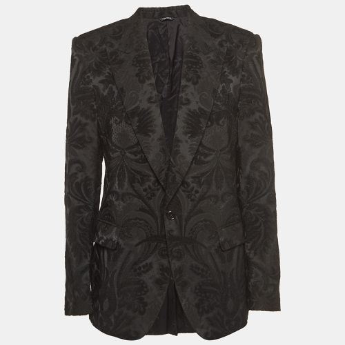 Dolce & Gabbana Black Jacquard Single Breasted Blazer XL - Dolce & Gabbana - Modalova