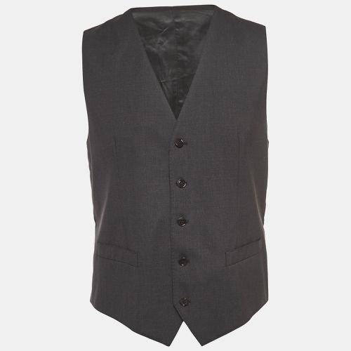 Dolce & Gabbana Charcoal Grey Wool Tailored Waistcoat M - Dolce & Gabbana - Modalova