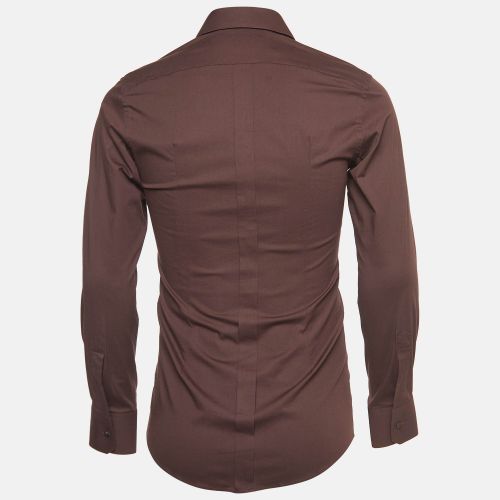 Gold Cotton Button Front Full Sleeve Shirt S - Dolce & Gabbana - Modalova
