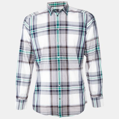 Dolce & Gabbana White Plaid Check Cotton Gold Fit Shirt L - Dolce & Gabbana - Modalova