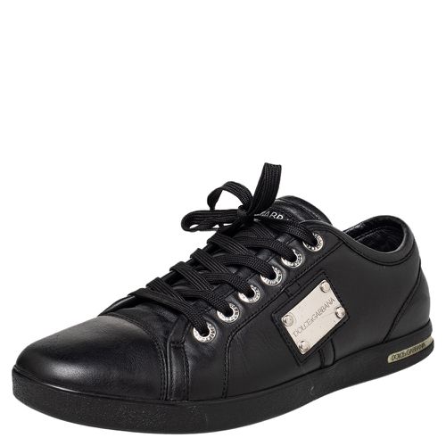 Dolce & Gabbana Black Cap Toe Low Top Sneakers Size 40.5 - Dolce & Gabbana - Modalova